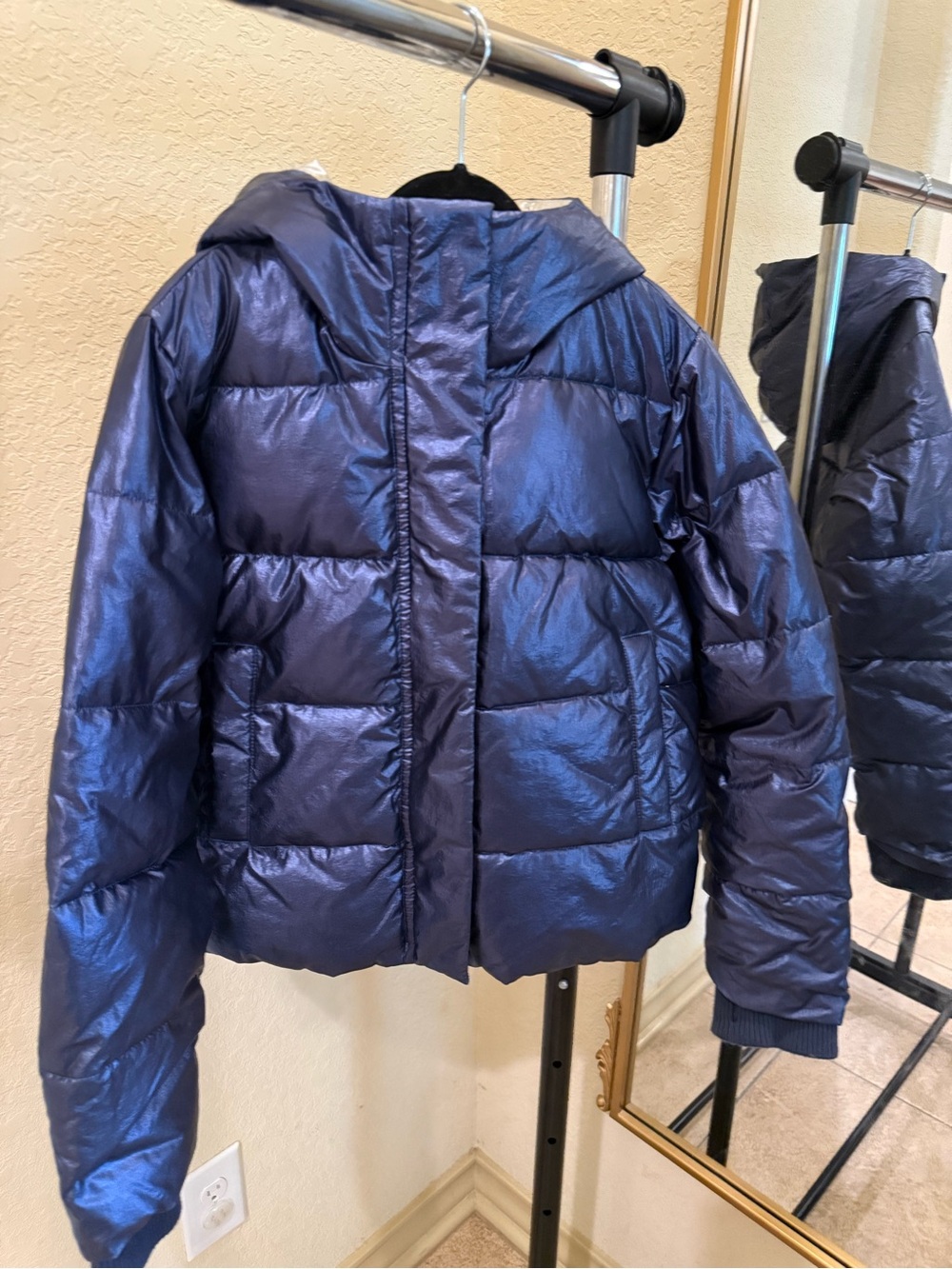 Crewcuts Girl Blue Metallic heavy puffer Coat size 12